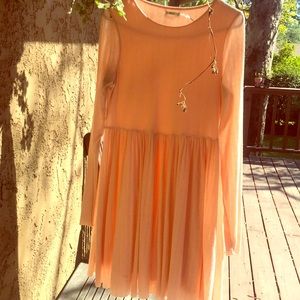 Baby pink cream dress